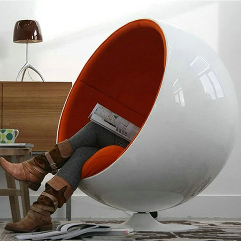 Art furniture single round sofa chair style simple modern egg shape