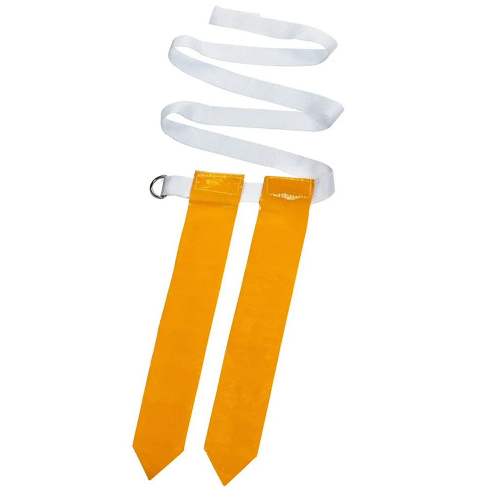 2 Buah Sabuk Bendera Pinggang Sepak Bola Amerika Aksesori Pita Rugby Nilon Putih Kuning untuk Latihan dan Pertahanan Permainan