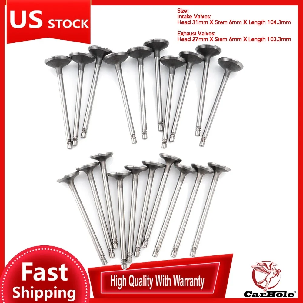 

20 шт. клапанов впускных и выпускных 6 мм для Volvo C30 C70 S60 S40 S70 V40 XC60 XC90