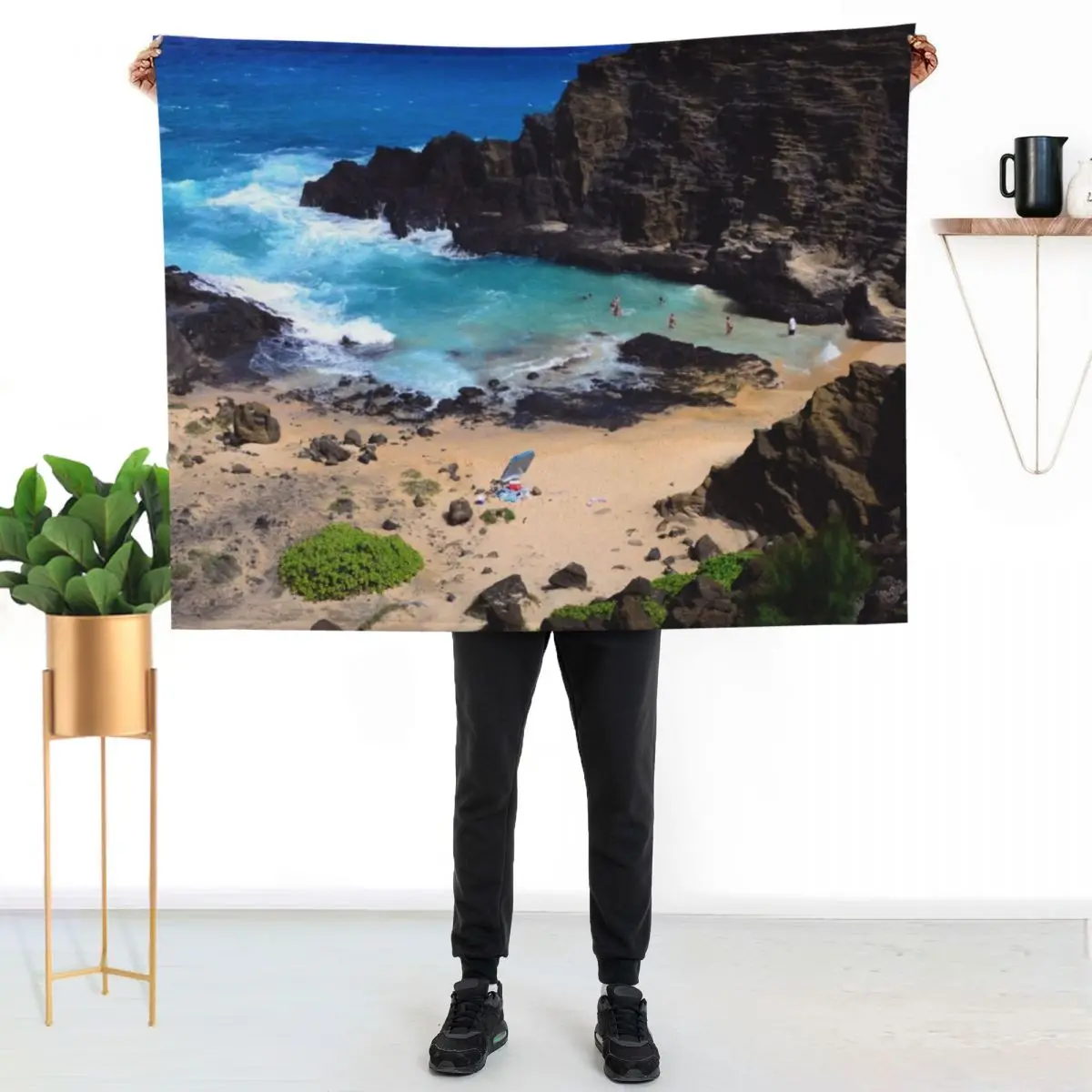 Forbidden NO TRESPASSING Beach in Oahu, Hawaii Art Photo Throw Blanket Luxury St Cute for babies Soft Plaid For Baby Blankets