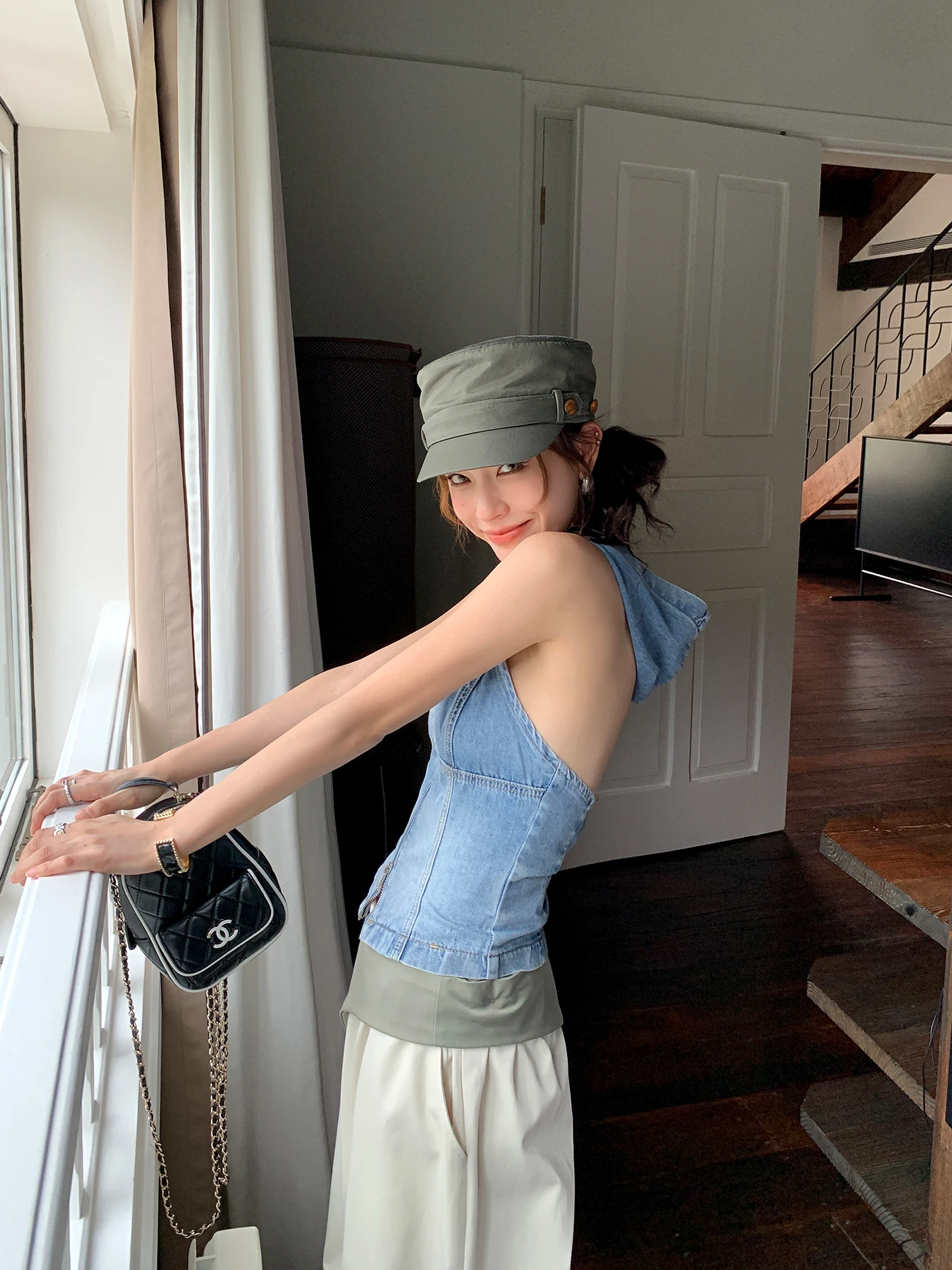 

Женский укороченный джинсовый жилет Wildern Sle на молнии, облегающий, летний, повседневный, модный, дышащий, из хлопка и полиэстера