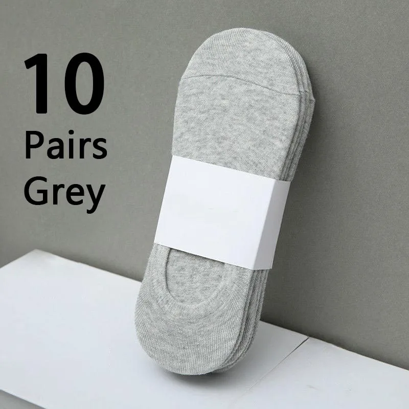 10 Paar einfarbige Herrensocken aus Pappe, atmungsaktive Sportsocken, lässige Bootssocken, bequeme Baumwoll-Knöchelsocken, Größen 38–44 – Detail 5
