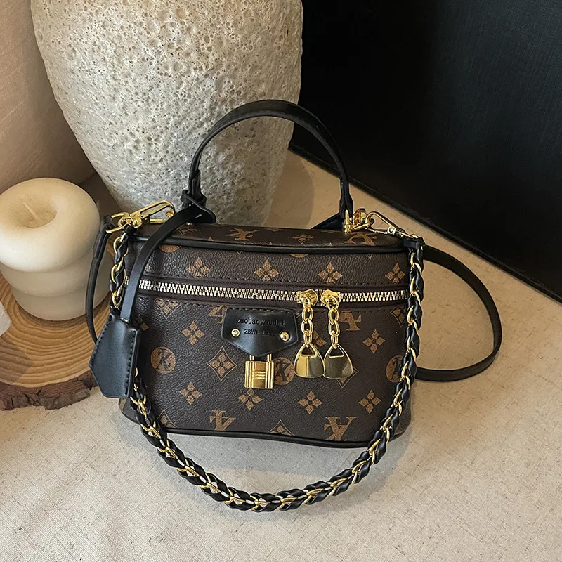 New Premium Box Bag for Women - Retro Fashion Printed, Textured Chain Handbag & Stylish Shoulder/Crossbody