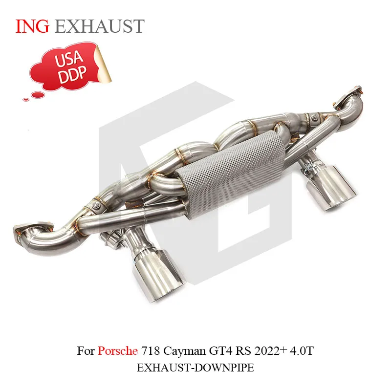 

ING SS304 Catback Performance Exhaust for Porsche 718 Cayman GT4 RS 2022+ 4.0T Pipe Vacuum Valve Vehicle tools Car Accessories