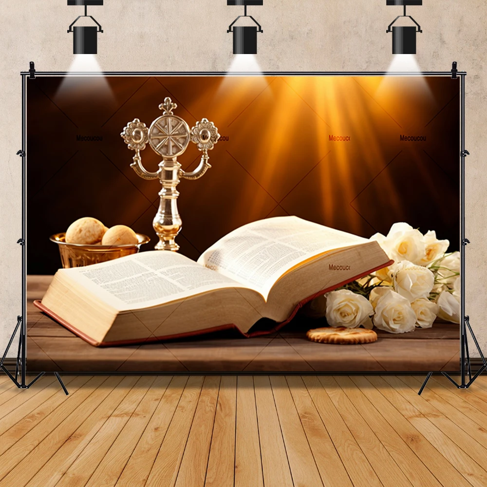 Nativity Scene Background for Photography Catholic Cross Christ Christmas Bible Photo Studio Props Decoration Photo Poster Banne