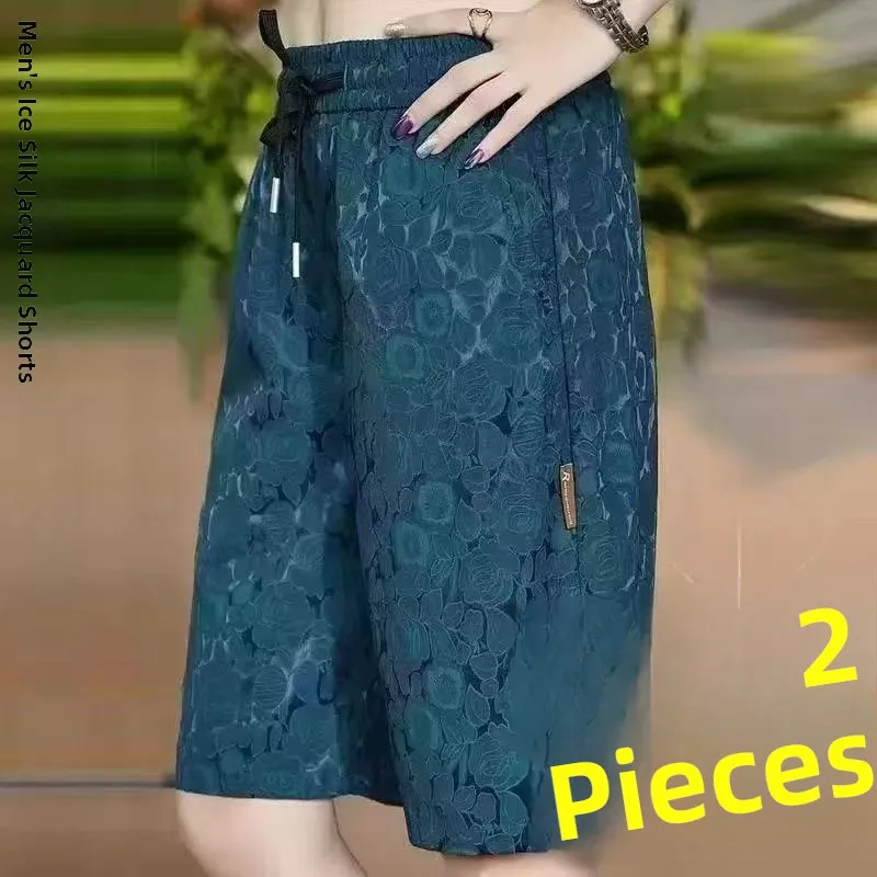 

Мужские летние тонкие дышащие быстросохнущие повседневные шорты свободного кроя больших размеров, длиной до колена, спортивные, удобные, прямые брюки