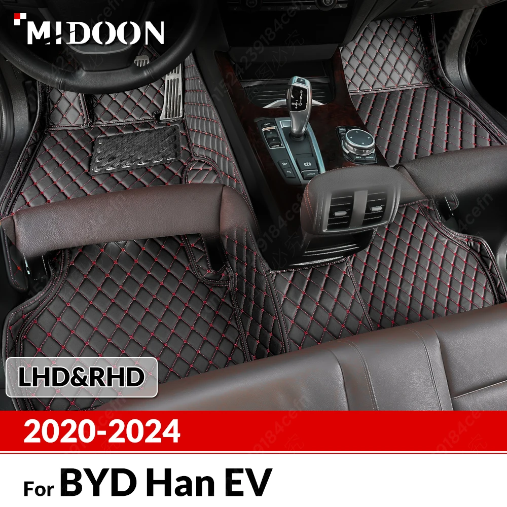 

Автомобильные напольные коврики для BYD HAN EV 2020 2021 2022 2023 2024, индивидуальные автомобильные накладки на ножки, Обложка, аксессуары для интерьера