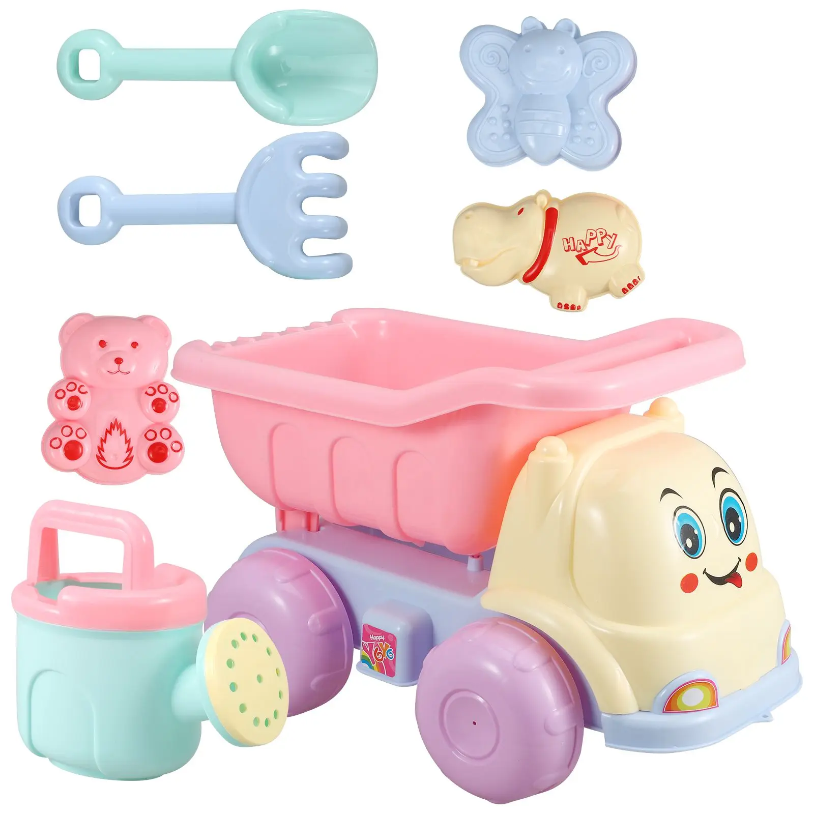 

7Pcs Sand Play Tool Beach Toys Kids Outdoor Garden Tools Truck Dump Safe Premium Plastic Creativity Imagination