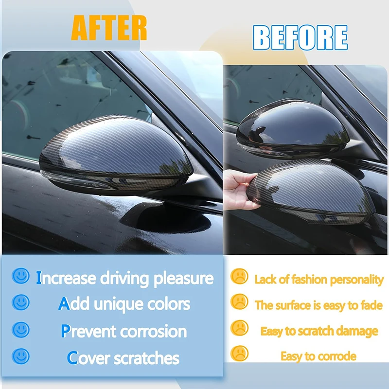 ل 2016-2019 ألفا روميو جوليا ABS سيارة مرآة الرؤية الخلفية غطاء الديكور غطاء الكسوة ملصق اكسسوارات السيارات الخارجية #2