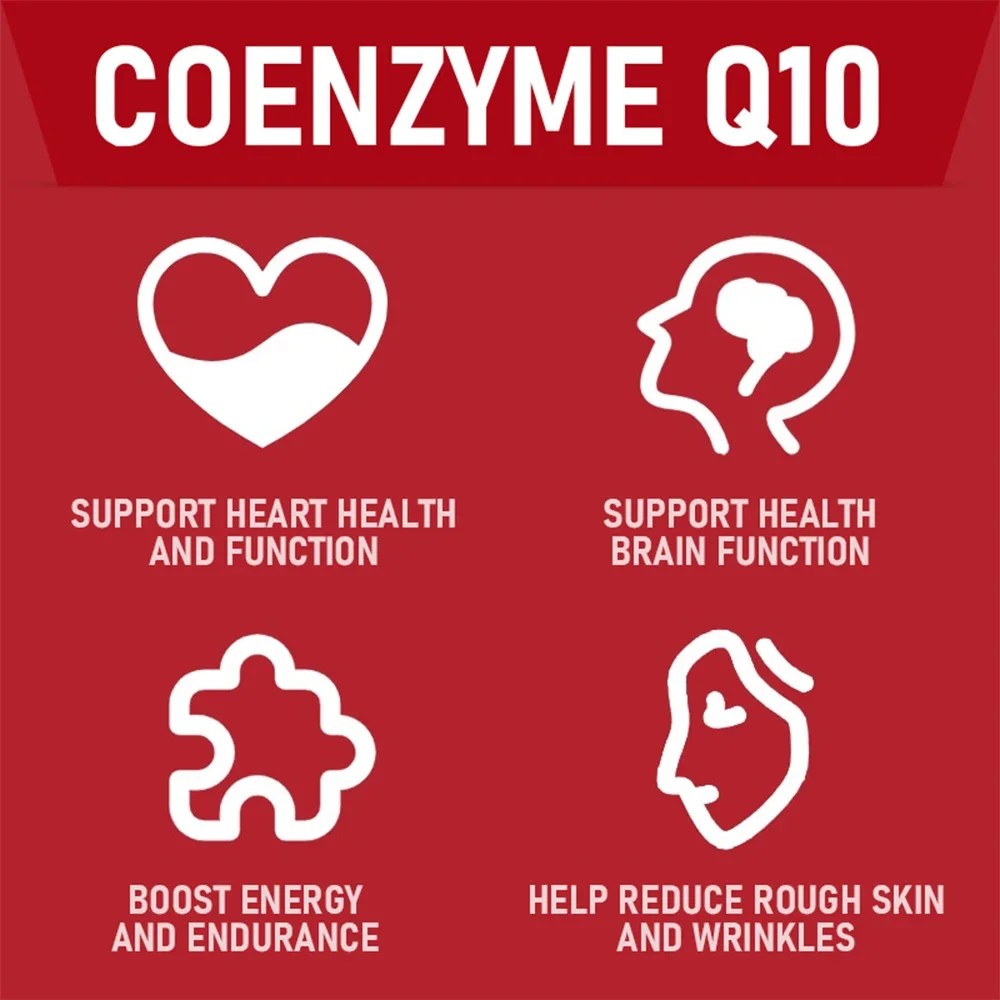 Co-Enzym Q10 (Coq10)-Antioxidant Ondersteunt De Gezondheid Van Het Hart En De Productie Van Energie, Zeer Absorbeerbaar, Veganistisch, Niet-Gmo, 60 Capsules