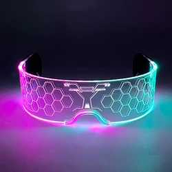 Luminous Light Up Colorful Glasses LED Glowing Party Goggle Concert Bar Supplies Neon Cyberpunk Gafas Christmas Glasses Props