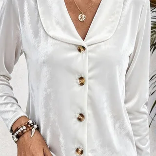 Solid Color Blouses Fall Women Velvet Shirt Button Down Long Sleeve Blouse Solid Color Casual Top for Daily Wear Work Comfort