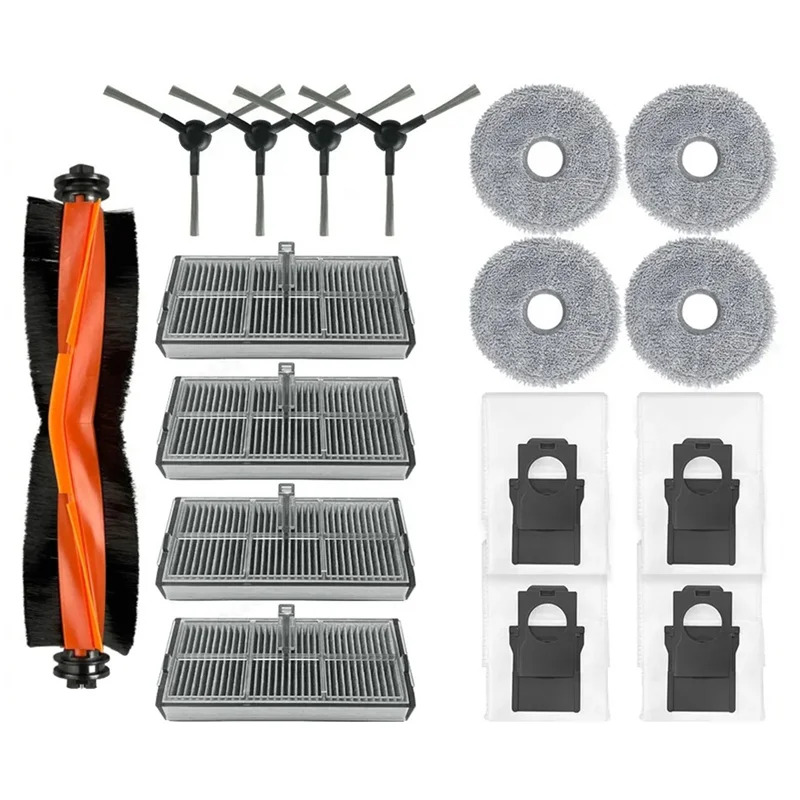 A01M-For Dreame X30 Pro جهاز آلي لتنظيف الأتربة فرشاة جانبية رئيسية فلتر Hepa ممسحة كيس لجميع الغبار استبدال قطع الغيار