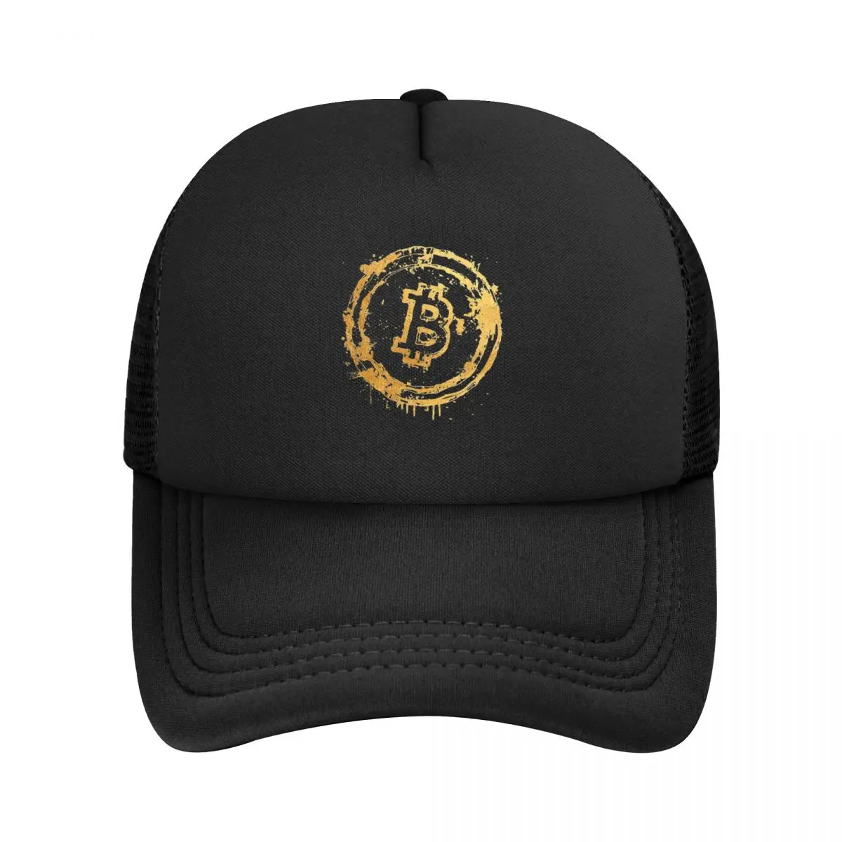 Unisex Bitcoin Trucker Caps Fashion Mesh Baseball Cap Bitcoin Crypto Btc Hat Trucker Cap Breathable Racing Cap Wholesale New