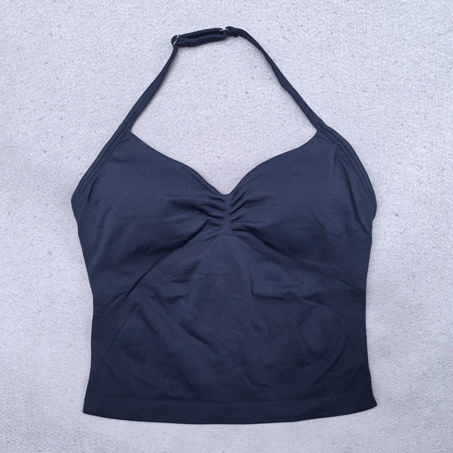 Verstelbare sporttop met bandjes Dames backless gymtop Ingebouwde bh Yogakleding Mouwloze shirts Workout-outfits Tanktop