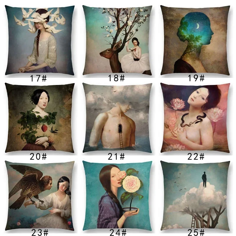 New Elegant lady cute girl Shakespeare imagine Fantasy oil painting dreamy feeling fable fate Thorw Pillow Case Cushion Cover