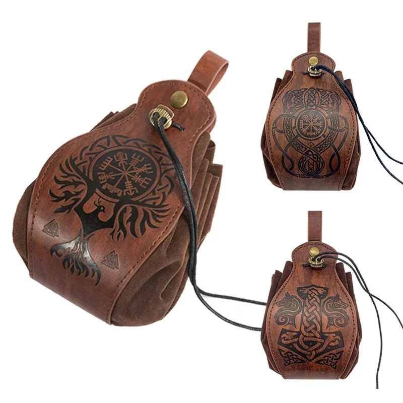 Genuine Leather For DND Dice Bag Tray 5 Celtic Designs Cute Drawstring Pouch For D&D Roleplaying RPG Gift Ideas Coin Purse