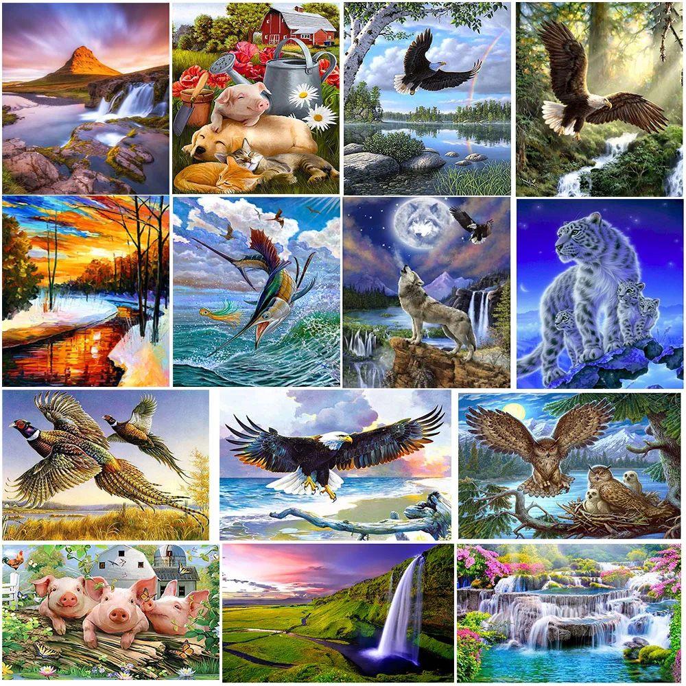 5D Diy Diamond Painting Cartoon Animal Hawk Full Rhinestones Embroidery Mosaic Art Cross Stitch Kits Home Decor New Arrival 2023