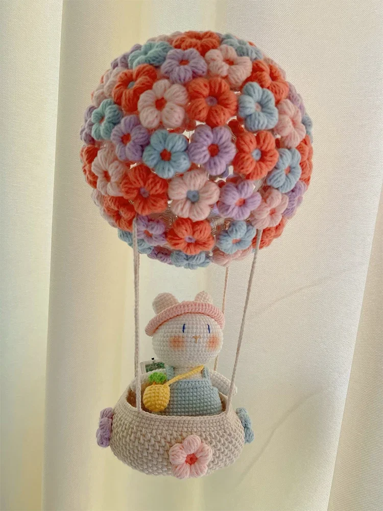 Handmade Woven Material Kit Relieving Stuffy Handmade Crochet Wool Hot Air Balloon Night Light