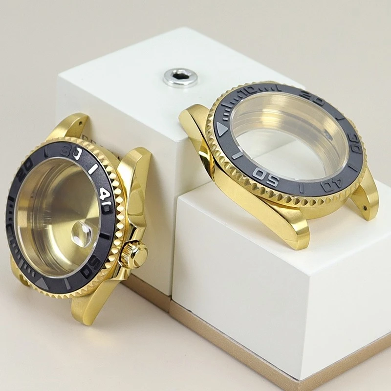 مناسبة لعلبة الساعة المطلية بالكهرباء NH35 موديل يخت المعدل، من الفولاذ المقاوم للصدأ 316L، متوافقة مع حركات NH36/Miyota8215