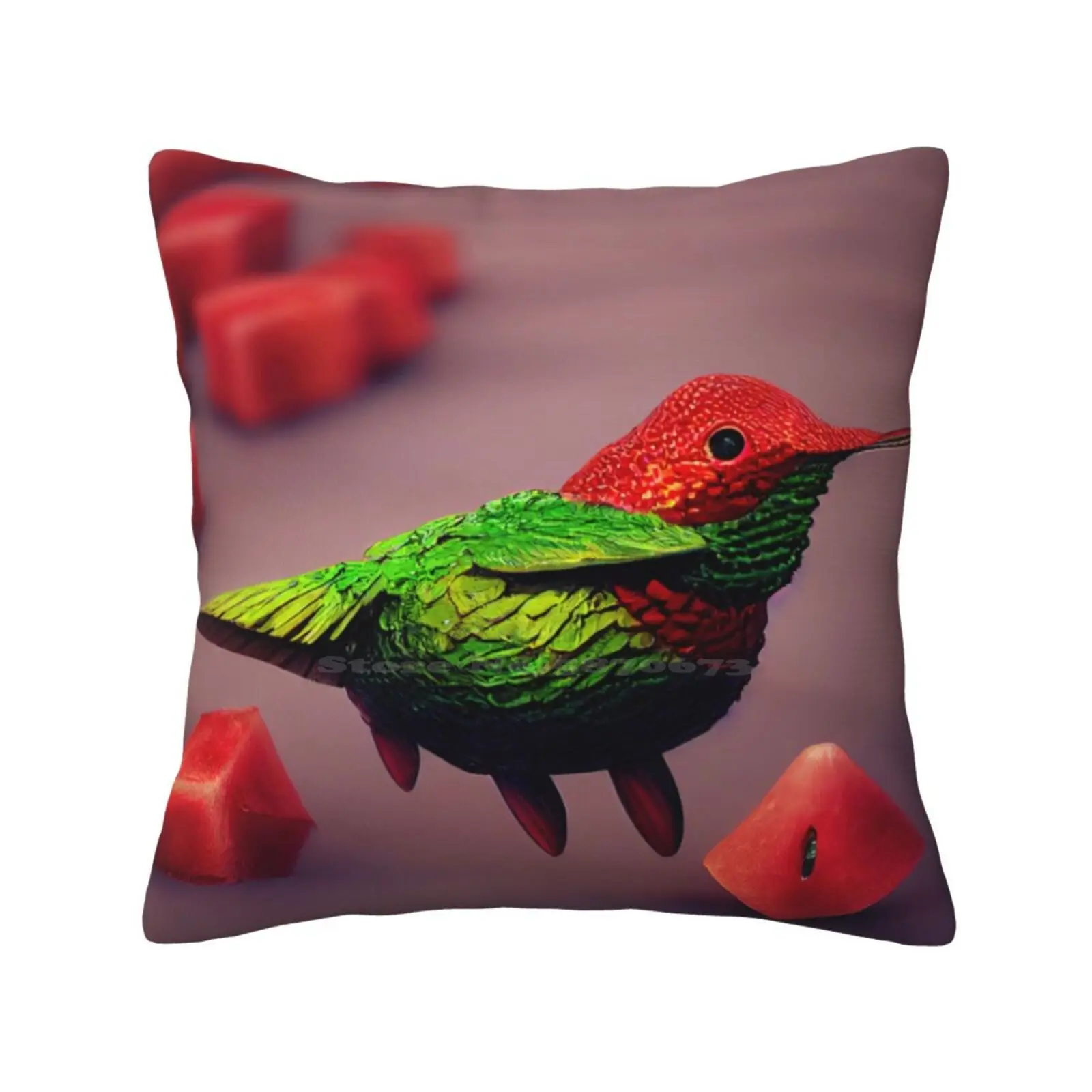 

A Hummingbird Made Of Watermelon Funny Cute Decor Square Pillowcase Hummingbird Art Hummingbird Lover Hummingbird Funny