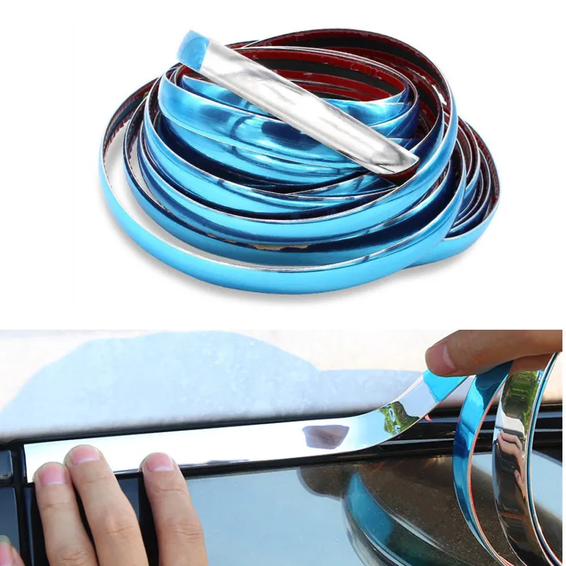 5Meters Exterior Car Chrome Body Strip Bumper Auto Door Protective Moulding Styling Trim Sticker 6MM 10MM 20MM Car Accessories