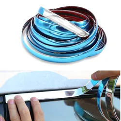 5Meters Exterior Car Chrome Body Strip Bumper Auto Door Protective Moulding Styling Trim Sticker 6MM 10MM 20MM Car Accessories