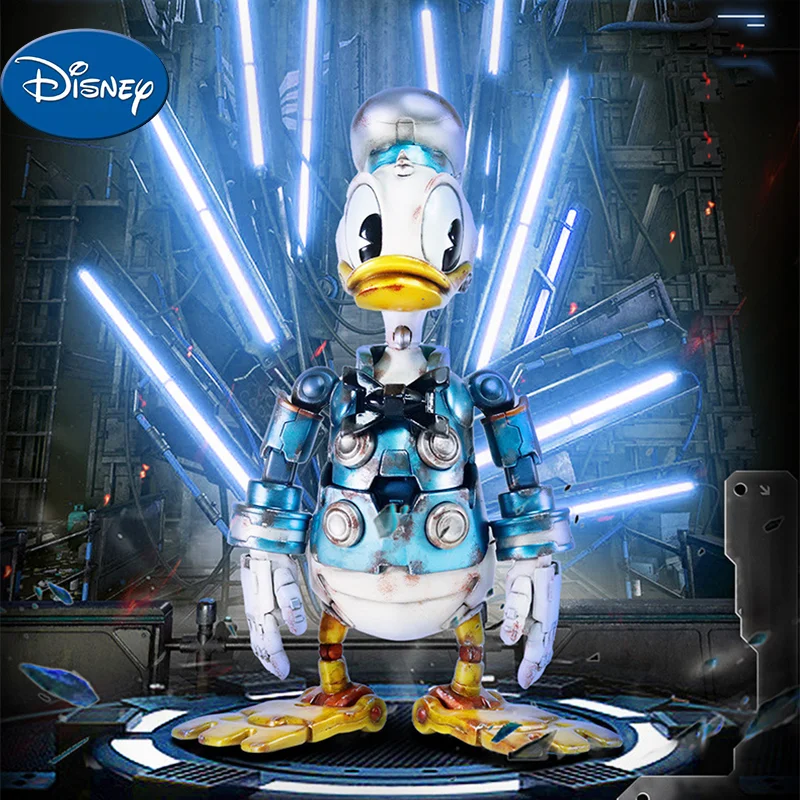 

New Disney Retro Mechanical Donald Duck Trendy Toy Doll Authentic 15cm Trendy Battle Doll Desktop Ornaments Christmas Gifts