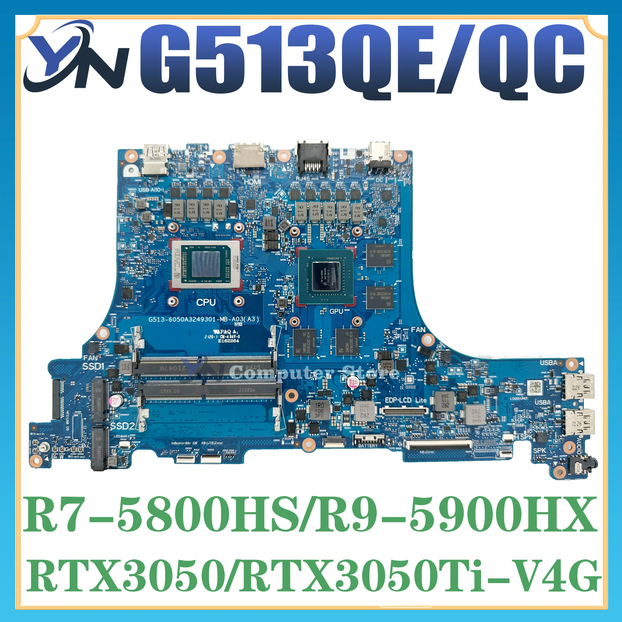 Mainboard UNTUK ASUS G513 G533 G513QE G513QR G513QM G513IH G513QC G513IC PX513QC Motherboard G513Q G513I Laptop Motherboard R7 R9