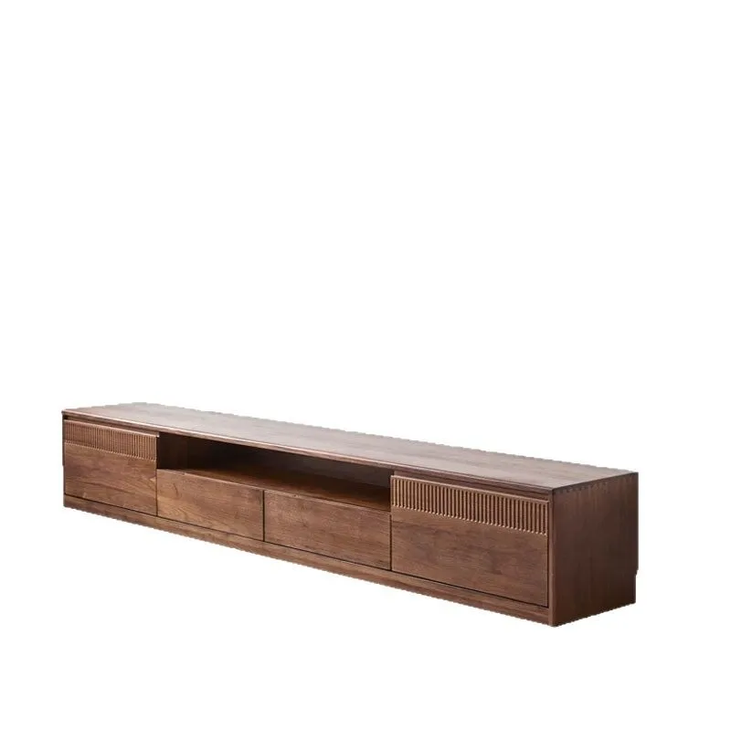 Customizable North American black walnut home coffee table modern simple floor-to-ceiling audio-visual cabinet