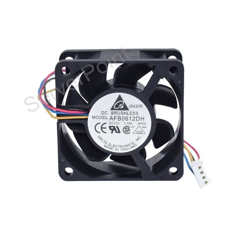 

Well Tested AFB0612DH DC12V 1.10A 60x60x25MM 6025 4 Lines Square Cooler Fan New