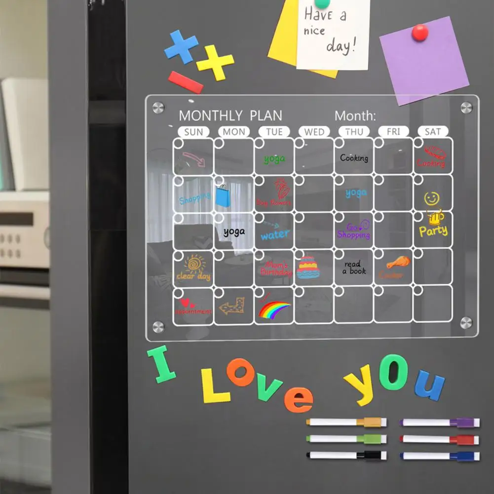 Dry-erase Magnetic Whiteboard Acrylic Magnetic Calendar Magnetic Calendar Whiteboard Acrylic Dry-erase Refrigerator Family