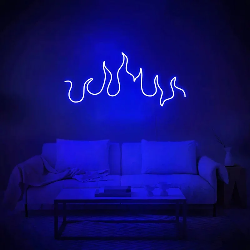 Fire Neon Sign Custom Neon Led Colorful  Aesthetic Beauty Neon Sign Living Room Wall Decoration Night Lamp