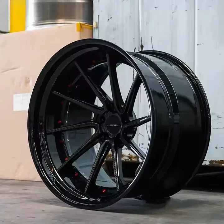 

'Forged carbon fiber coated wheel 5 lug bolt 17 19 20 22 24 26 inch rims chrome deep dish sport car Wheels For AUDI Porsche