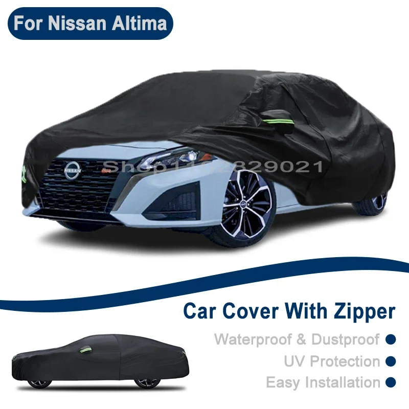 

Outdoor Full Vehicle Cover For Nissan Altima - Side Zipper Design, Waterproof Dustproof Sun Protection Car Cover