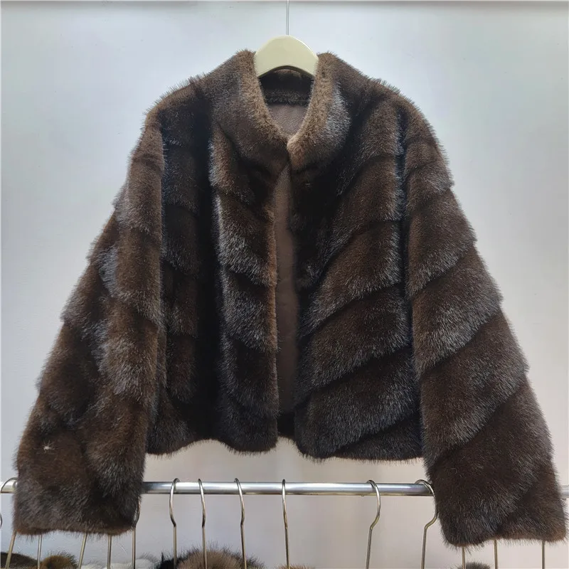 Clothland femmes Vintage manteau de fourrure à manches longues col montant femme épais hiver vêtements d'extérieur fausse fourrure veste Mujer CB249