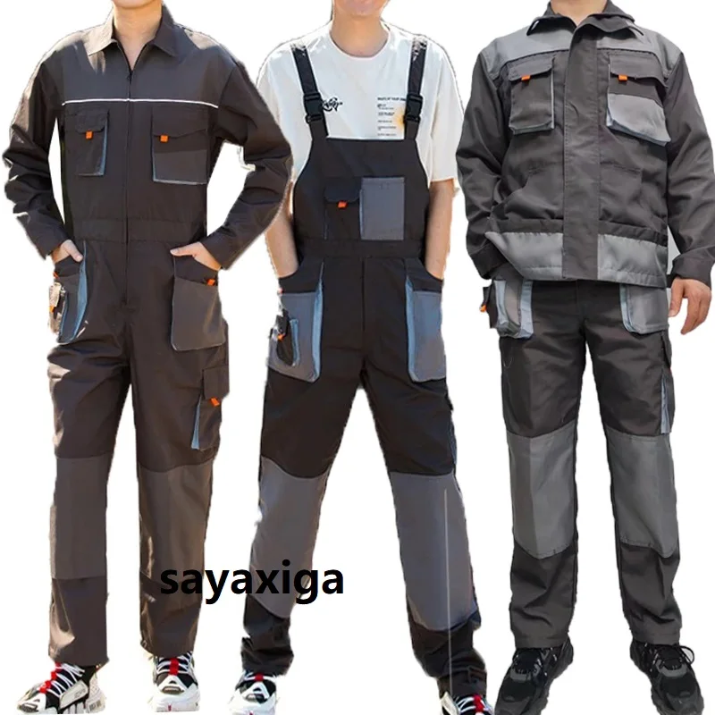 Bib Overalls Men Work Coveralls Repairman Strap Jumpsuits Pants Working uniforms Plus Size 3XL,4XL Auto mechanics Overalls weld