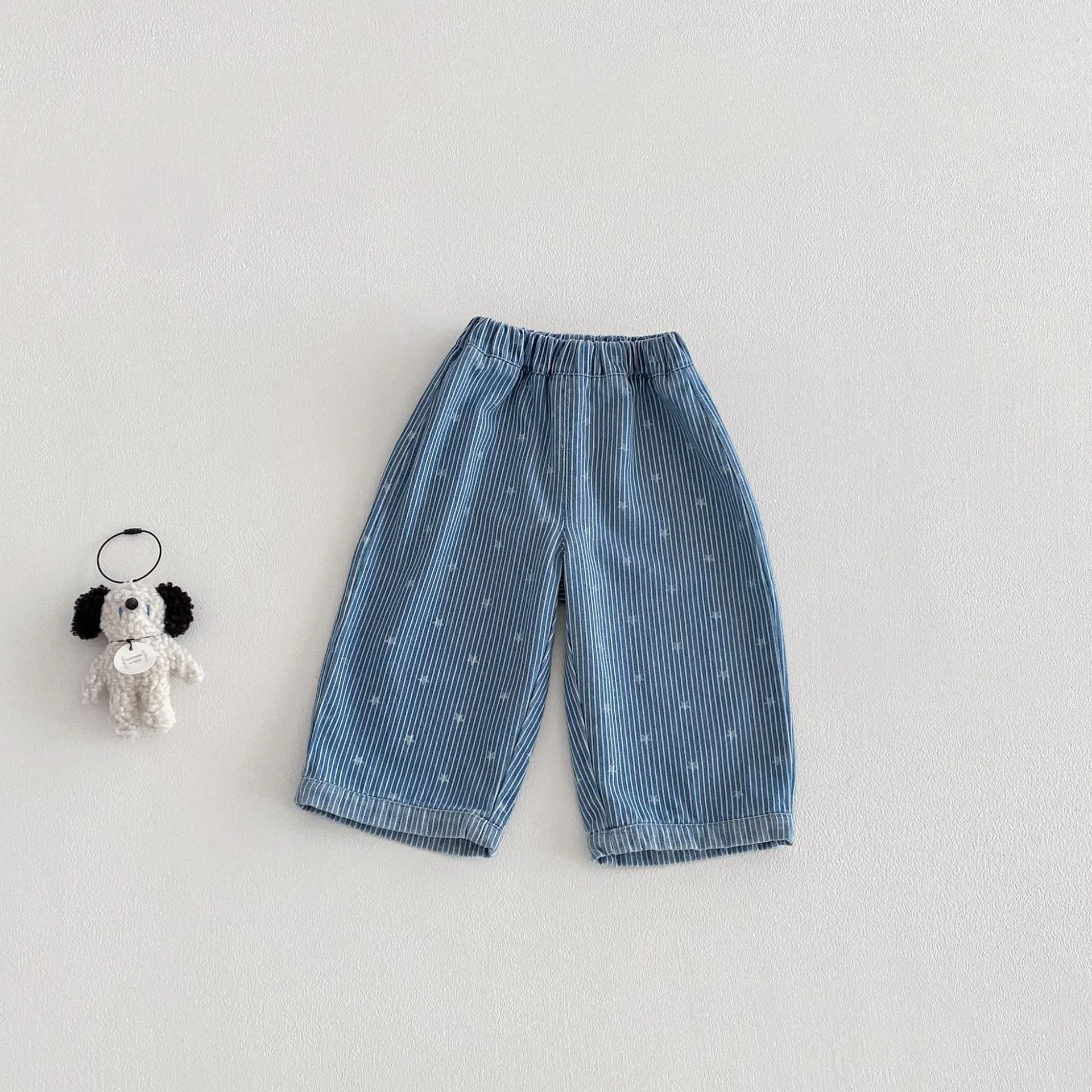 2026 New Fall Boys Star Denim Pants | Striped Print Casual Trousers | Cute Kids Bottoms