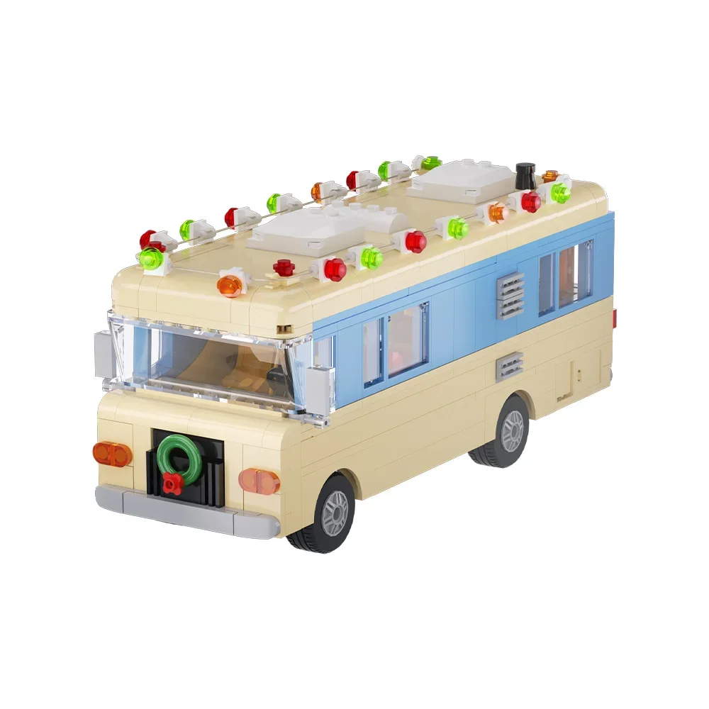 Gobricks MOC Christmas Holiday Film Eddies RV Model Building Blocks with Lights Travel RV Camping RV Assembled Brick Toy Gift