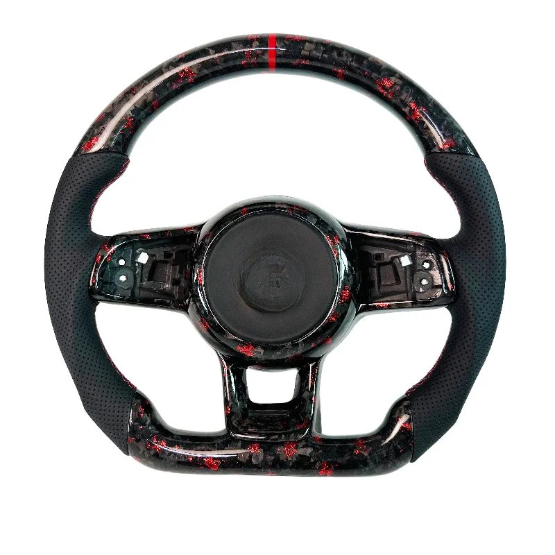 

Red Forged Carbon Fiber Car Steering Wheel for Volkswagen Golf 7 GOLF 7.5 GTI GTS GTD GTE R R Line Polo GTI MK7 Steering Wheel