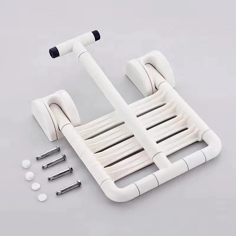 Wall Mounted nylon stainless steel folding shower wall chair with leg