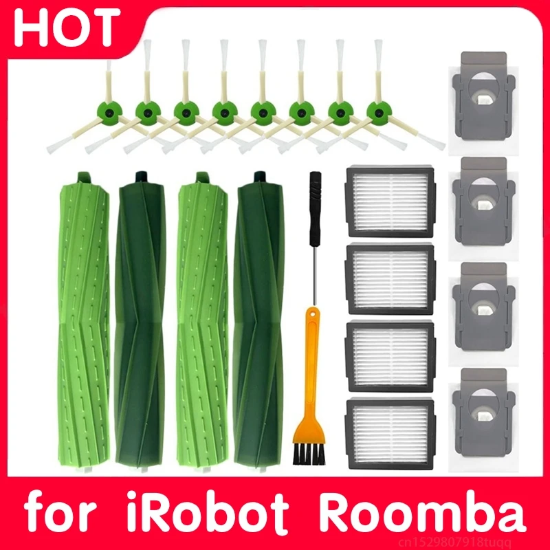 For IRobot Roomba i3 i6 i7 i7+ i8 E5 E6 E&I Series Spare Parts Roller Side Brush Hepa Filter Paper Bag Robot Vacuum Cleaner