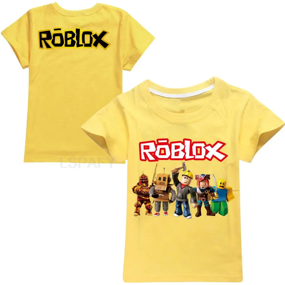 ROBLOX dziecięce koszule na co dzień moda dziecięca ROBLOX T Shirt bawełniane koszulki z krótkim rękawem dziecięca koszulka z motywem kreskówkowym