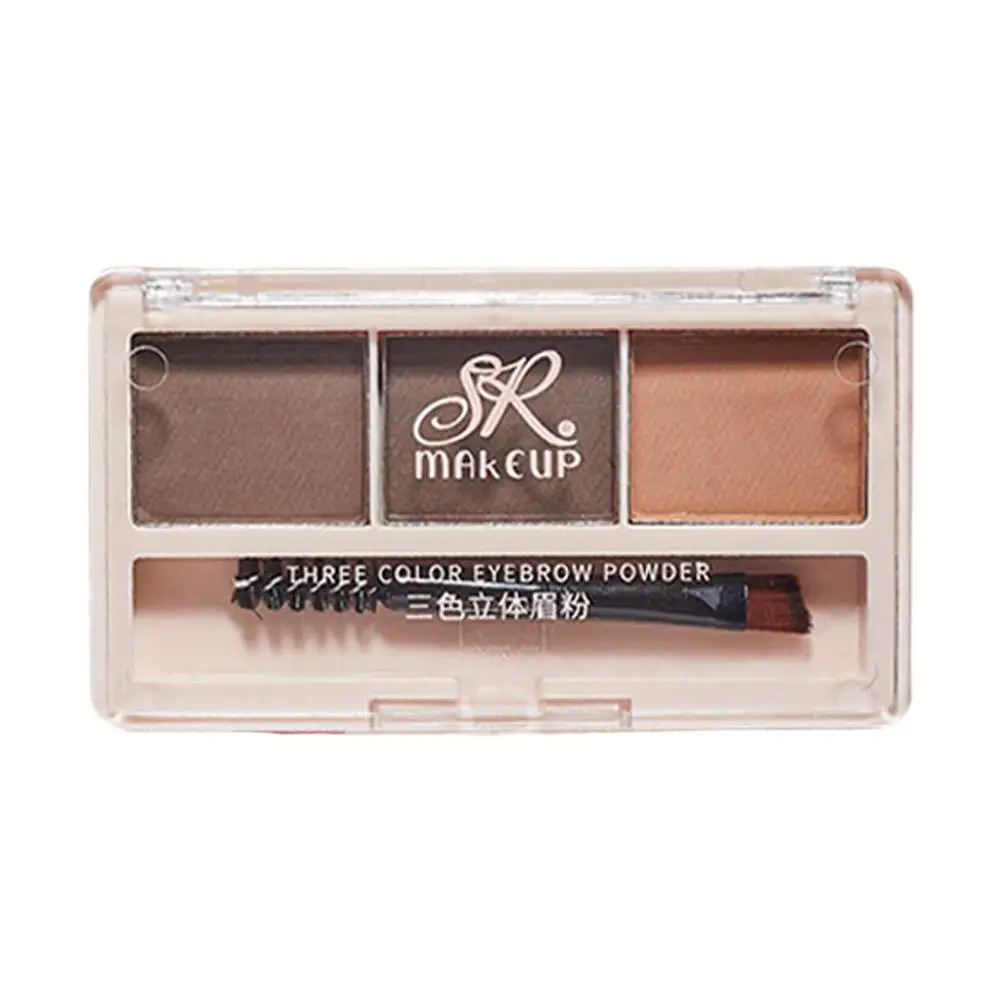 Polvo de cejas de 3 colores, sombra natural de larga duración, forma tridimensional de cejas, crema de cejas resistente al agua, Cosméticos de maquillaje