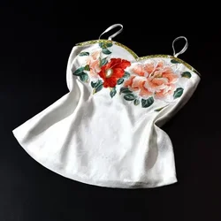 5 Colors Chinese Traditional Satin Jacquard Embroidered Hanfu Camisole Women's Clothing Summer Fashion Sling Top Plus Size 5xl