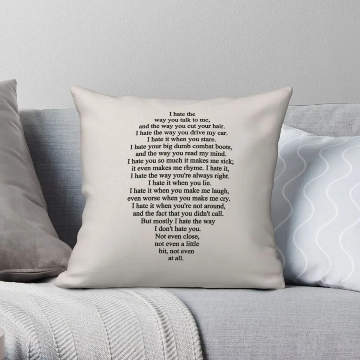 10 Things I Hate About You Movie Square Pillowcase Polyester Linen Velvet Creative Zip Decorative Pillow Case Sofa Cushion Cover