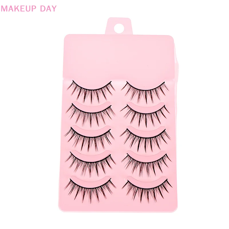 5 Pairs Black Crossing Eye Lashes Extension Makeup Long Curled False Eyelashes Practical Women Eye Makuep Fake Eyelashes Tools