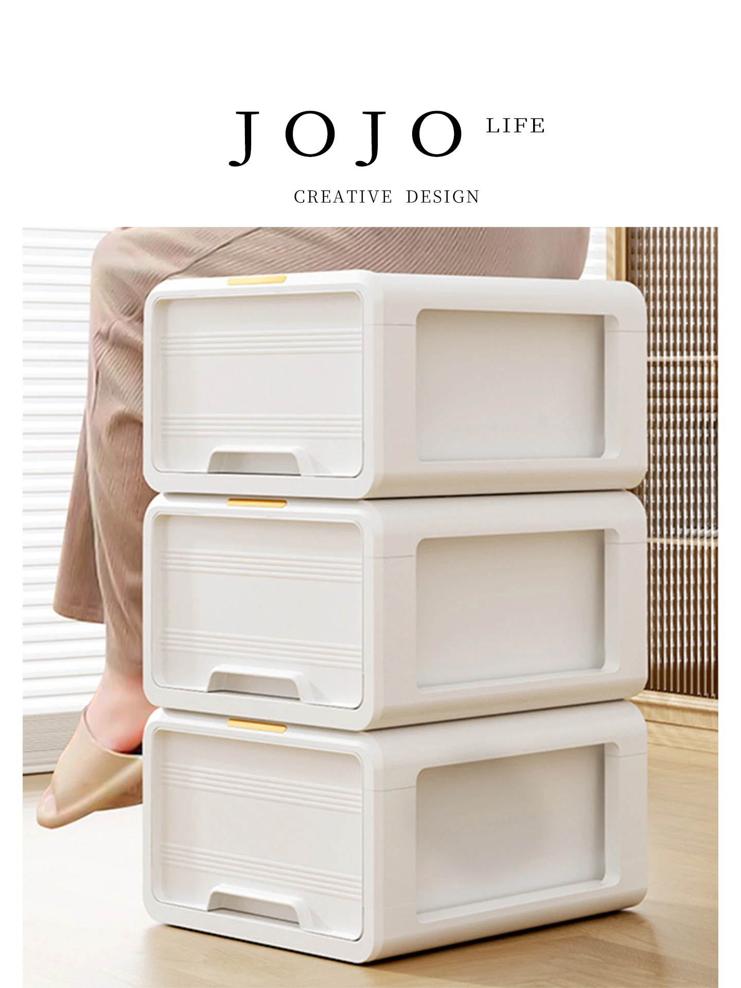 

Plastic Drawer Style Storage Box Clothes Organizer Home Use Wardrobe Storage Box Lightweight Portable with Handle
