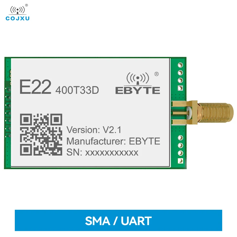 

Lora Wireless Module 33dBm 400MHz COJXU E22-400T33D-V2 Long Distance 16KM SMA-K Small Size RSSI UART DIP Module