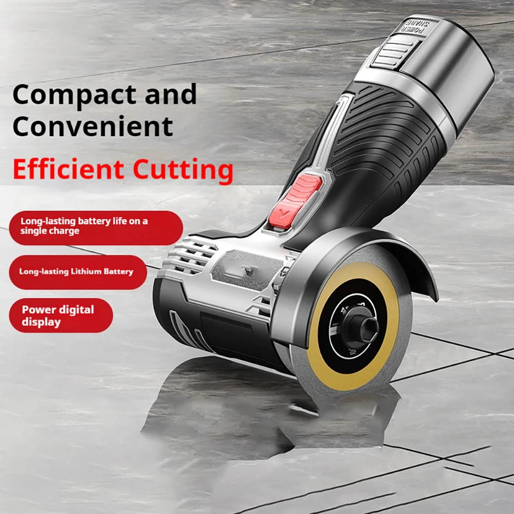 Portable Mini Angle Grinder with Large Capacity for Polishing Grinding and Cutting Power Tool Powered by Lithium Battery